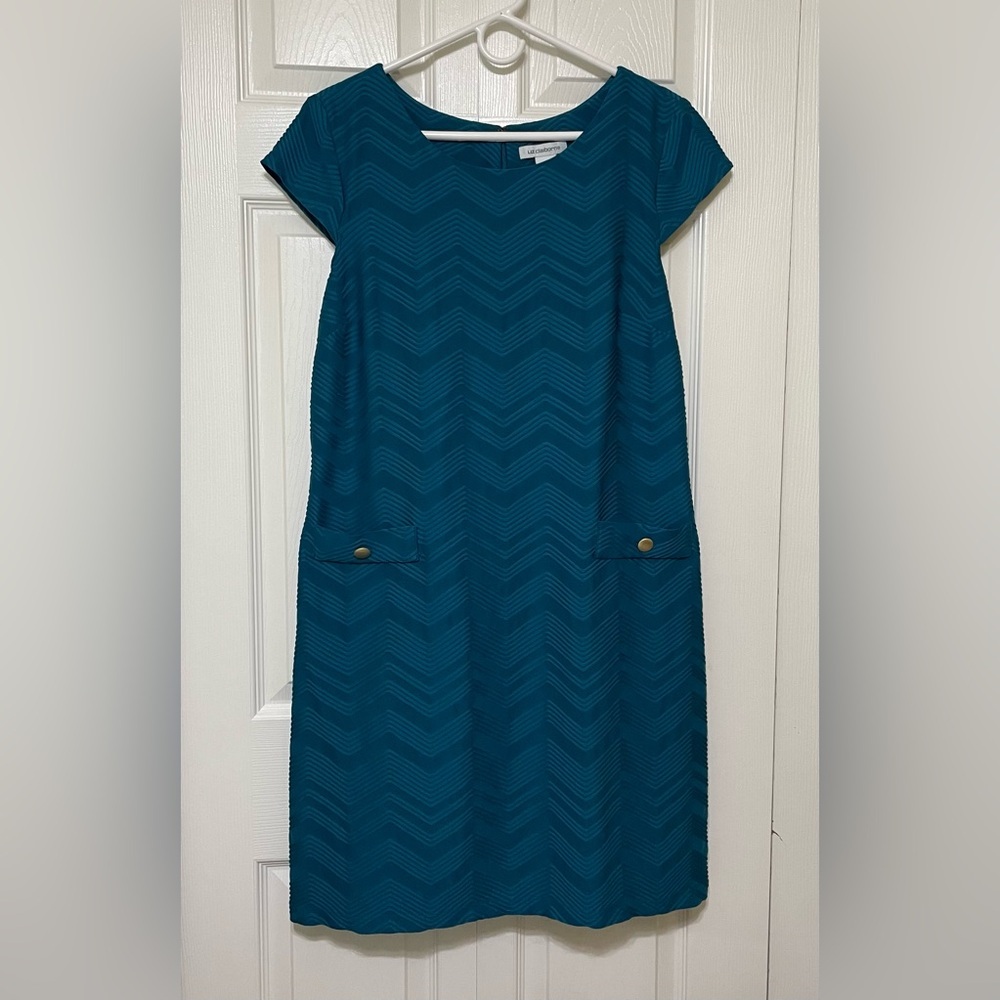 Liz Claiborne Blue Embellished Sheath Dress for Work